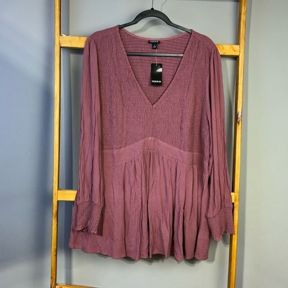 Torrid baby doll crinkle gauze smock top. Size 3X. NWT. - Picture 1 of 6